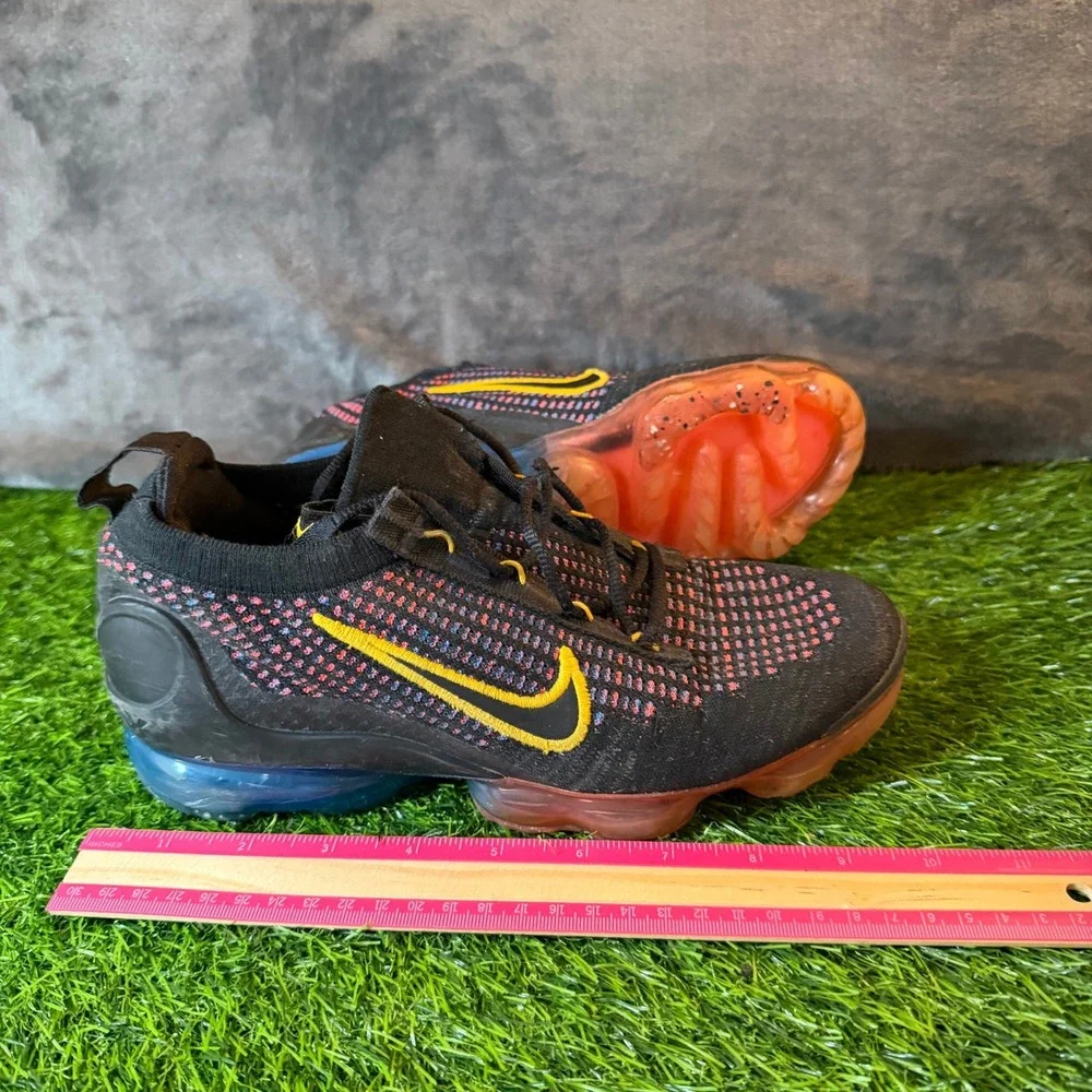 Nike‎ Air Vapormax 2021 FK Kids Sneakers Black Yellow DV2198-001 Youth Size 6Y